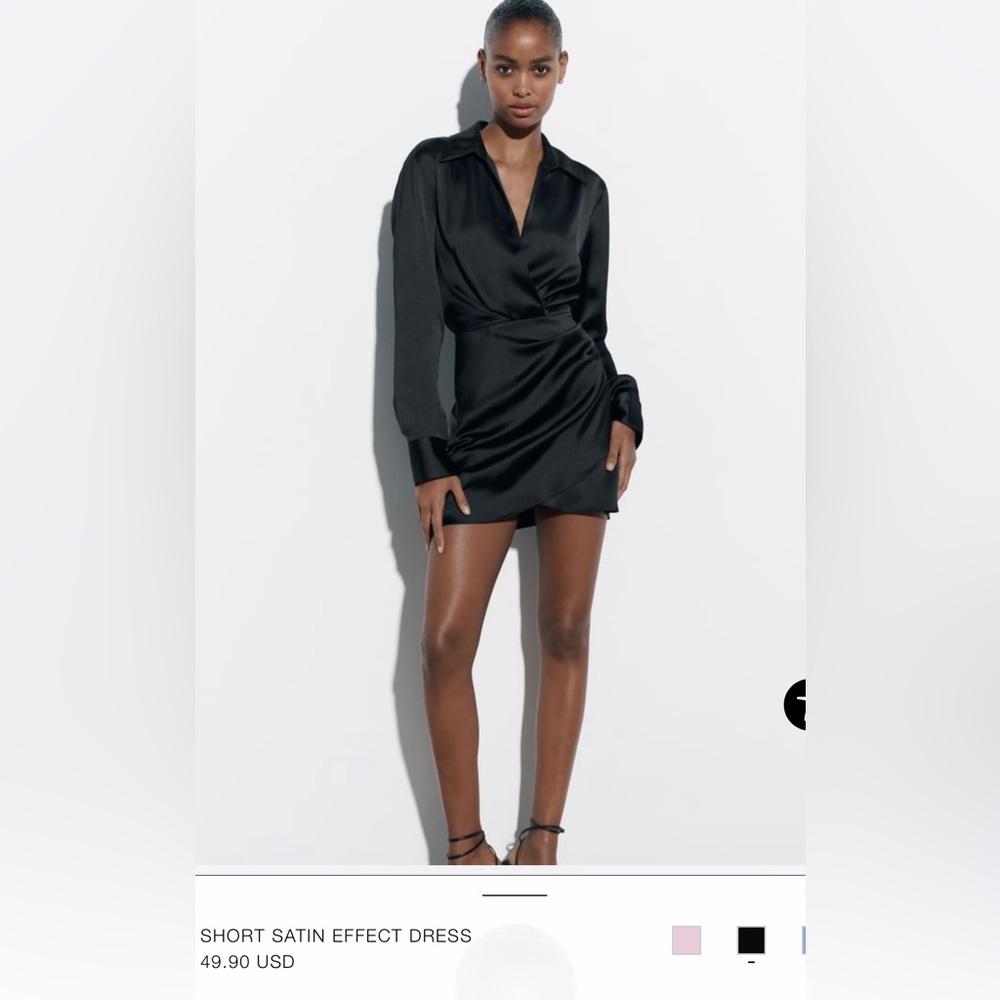 Zara long sleeve silk dress
